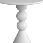 Βοηθητικό τραπέζι Bilane pakoworld μέταλλο σε κρεμ απόχρωση Φ39x60εκ - Image 3