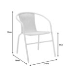 Τραπεζαρία Watson-Obbi pakoworld σετ 3τεμ μέταλλο λευκό- γυαλί 70x70x70εκ - Image 9