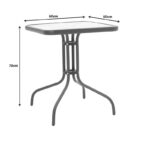 Τραπεζαρία Watson-Sussie pakoworld σετ 3τεμ μέταλλο καφέ-γυαλί 60x60x70εκ - Image 10