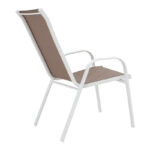 Τραπεζαρία Calan-Ensure pakoworld 5τεμ μέταλλο-γυαλί σε λευκή απόχρωση 120x70x70εκ - Image 3