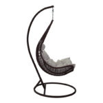 Κούνια Soleil pakoworld κρεμαστή μέταλλο καφέ-pp καφέ-μαξιλάρι μπεζ 103x83x200εκ - Image 2