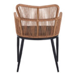 Πολυθρόνα Naoki pakoworld pe rattan -metal σε φυσική απόχρωση με μαύρα πόδια/μαξιλάρι 59x62.5x82εκ - Image 6