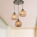 Φωτιστικό οροφής τρίφωτο PWL-1121 pakoworld Ε27 καφέ Φ40x75εκ - Image 2