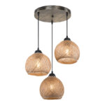 Φωτιστικό οροφής τρίφωτο PWL-1121 pakoworld Ε27 καφέ Φ40x75εκ - Image 3