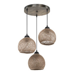 Φωτιστικό οροφής τρίφωτο PWL-1121 pakoworld Ε27 καφέ Φ40x75εκ