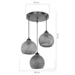 Φωτιστικό οροφής τρίφωτο PWL-1121 pakoworld Ε27 καφέ Φ40x75εκ - Image 4