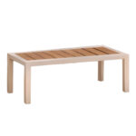 Σαλόνι κήπου Fashionable pakoworld σετ 4τμχ ύφασμα μπεζ-λευκό αλουμίνιο-plywood σε φυσική απόχρωση - Image 5