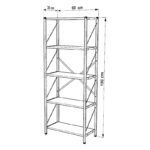 Βιβλιοθήκη Bimblem pakoworld καρυδί με μαύρο μέταλλο 60x30x150εκ - Image 2