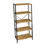 Βιβλιοθήκη Bimblem pakoworld oak με μαύρο μέταλλο 60x30x150εκ - Image 2