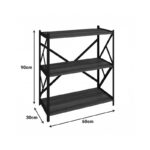 Ραφιέρα επιδαπέδια Althea pakoworld λευκό μαρμάρου με μαύρο μέταλλο 60x30x90εκ - Image 3