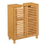 Πάγκος-ντουλάπι μπάνιου Sicela pakoworld χρώμα φυσικό 60x28x80εκ