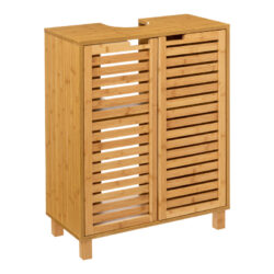 Πάγκος-ντουλάπι μπάνιου Sicela pakoworld χρώμα φυσικό 60x28x80εκ