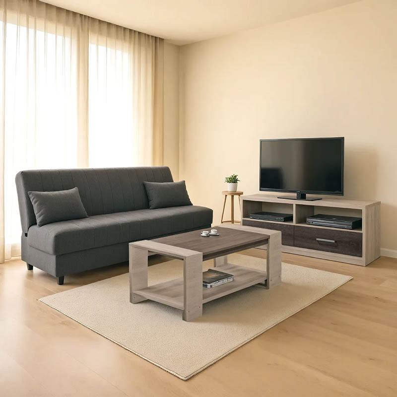 200-000669 Φοιτητικό πακέτο επίπλων σαλονιού New Living pakoworld σετ 3 τμχ