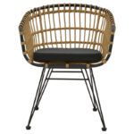 Τραπεζαρία Naoki-Thorio σετ 5τεμ pakoworld ανθρακί αλουμίνιο και plywood σε φυσική απόχρωση 160x90x75εκ - Image 5