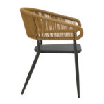 Τραπεζαρία Raven -Thorio σετ 5τεμ pakoworld ανθρακί αλουμίνιο και plywood σε φυσική απόχρωση 160x90x75εκ - Image 4