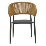 Τραπεζαρία Raven -Thorio σετ 5τεμ pakoworld ανθρακί αλουμίνιο και plywood σε φυσική απόχρωση 160x90x75εκ - Image 5