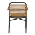 Τραπεζαρία Clutch -Thorio σετ 7τεμ pakoworld ανθρακί αλουμίνιο και plywood σε φυσική απόχρωση 160x90x75εκ - Image 6