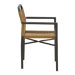 Τραπεζαρία Clutch -Thorio σετ 5τεμ pakoworld ανθρακί αλουμίνιο και plywood σε φυσική απόχρωση 160x90x75εκ - Image 4