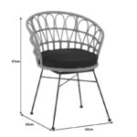 Τραπεζαρία Thorio-Felicia σετ 7τεμ pakoworld ανθρακί αλουμίνιο και plywood σε φυσική απόχρωση 160x90x75εκ - Image 11