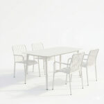 Τραπεζαρία Heven Vista pakoworld σετ 5τεμ λευκό αλουμίνιο 150x80x72εκ - Image 2