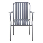 Τραπεζαρία Heven Vista pakoworld σετ 3τεμ ανθρακί αλουμίνιο 80x80x72εκ - Image 5