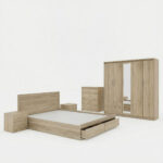 Σετ Κρεβατοκάμαρας Olympus pakoworld με Κρεβάτι sonoma 160x200εκ Σετ 5τεμ - Image 2