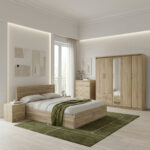 Σετ Κρεβατοκάμαρας Olympus pakoworld με Κρεβάτι sonoma 160x200εκ Σετ 5τεμ