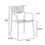 Τραπεζαρία Moraja Deraby pakoworld σετ 5τεμ terracotta μέταλλο 140x80x72εκ - Image 7