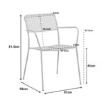 Τραπεζαρία Moraja Federal pakoworld σετ 3τεμ terracotta μέταλλο 70x70x73εκ - Image 8
