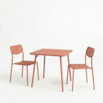 Τραπεζαρία Moraja Deraby I pakoworld σετ 3τεμ terracotta μέταλλο 70x70x73εκ - Image 2