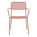 Πολυθρόνα Federal pakoworld στοιβαζόμενη terracotta μέταλλο 57x58x81.5εκ - Image 5