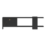 Έπιπλο τηλεόρασης Standi pakoworld σε μαύρο-μαύρο μαρμάρου απόχρωση 120x25x36.8εκ - Image 3