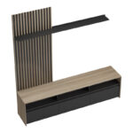 Σύνθετο σαλονιού Delfina pakoworld σε sonoma με μαύρη απόχρωση 190x40x199.5εκ - Image 6