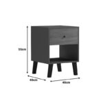 Κομοδίνο Tuscany pakoworld sonoma-ανθρακί 40x40x55εκ - Image 7