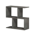 Βοηθητικό τραπέζι-βιβλιοθήκη Wesmol pakoworld ανθρακί όψη μαρμάρου 50x20x50εκ - Image 4