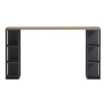 Γραφείο με ραφιέρα Colmar pakoworld ανθρακί- sonoma 140x60x75εκ - Image 2