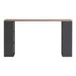 Γραφείο με ραφιέρα Colmar pakoworld ανθρακί- sonoma 140x60x75εκ - Image 5