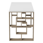 Γραφείο με ραφιέρα Labirent pakoworld sonoma-λευκό 140x60x75εκ - Image 4