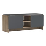 Έπιπλο εισόδου σκαμπό-παπουτσοθήκη Zulla pakoworld 10 ζεύγων sonoma- ανθρακί 110x37x43εκ - Image 3