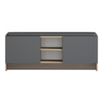 Έπιπλο εισόδου σκαμπό-παπουτσοθήκη Zulla pakoworld 10 ζεύγων sonoma- ανθρακί 110x37x43εκ - Image 4