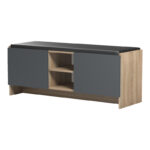 Έπιπλο εισόδου σκαμπό-παπουτσοθήκη Zulla pakoworld 10 ζεύγων sonoma- ανθρακί 110x37x43εκ - Image 5