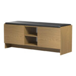 Έπιπλο εισόδου σκαμπό-παπουτσοθήκη Zulla pakoworld 10 ζεύγων ανοιχτό καρυδί 110x37x43εκ - Image 4