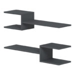 Ραφιέρα τοίχου Sumpa pakoworld 2τεμ ανθρακί 65x20x18εκ - Image 3