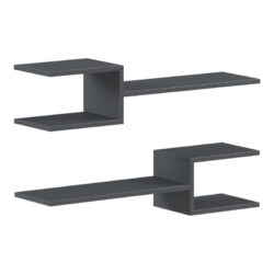 Ραφιέρα τοίχου Sumpa pakoworld 2τεμ ανθρακί 65x20x18εκ