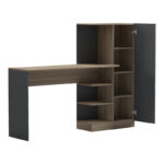Γραφείο με βιβλιοθήκη και ντουλάπι Ofisio pakoworld sonoma-ανθρακί 152.3x40x120εκ - Image 2