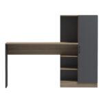 Γραφείο με βιβλιοθήκη και ντουλάπι Ofisio pakoworld sonoma-ανθρακί 152.3x40x120εκ - Image 3