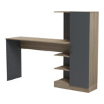 Γραφείο με βιβλιοθήκη και ντουλάπι Ofisio pakoworld sonoma-ανθρακί 152.3x40x120εκ - Image 4