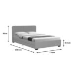 Κρεβάτι Veloty pakoworld ύφασμα μπεζ με συρτάρια 150x200εκ - Image 5