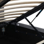 Κρεβάτι διπλό Kamaho pakoworld βελούδο ανθρακί με αποθηκευτικό χώρο 160x200εκ - Image 8