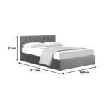 Κρεβάτι διπλό Kamaho pakoworld βελούδο ανθρακί με αποθηκευτικό χώρο 160x200εκ - Image 9